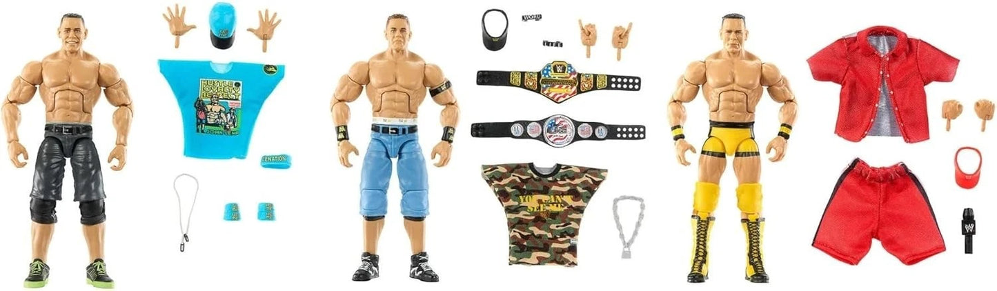 John Cena Exclusive 3-Pack Elite Collection Hustle - Loyalty - Respect