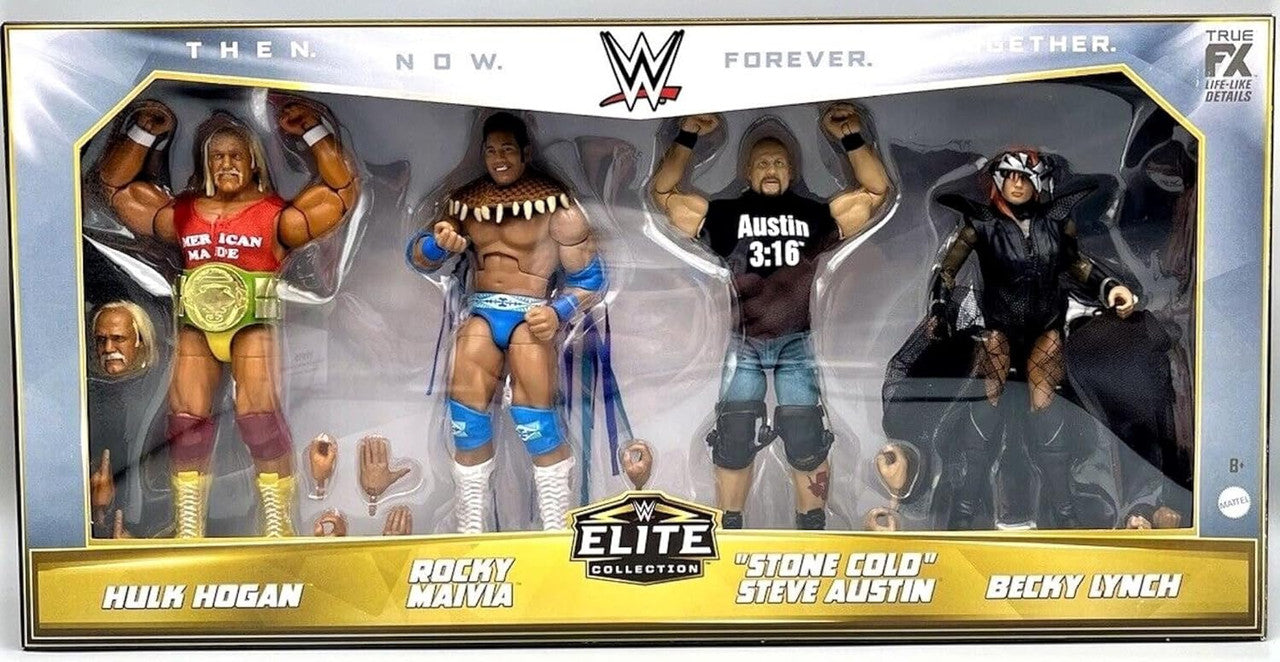 Then, Now, Forever Elite 4-Pack (Hulk Hogan, The Rock, Stone Cold & Becky Lynch) 60 aniversario