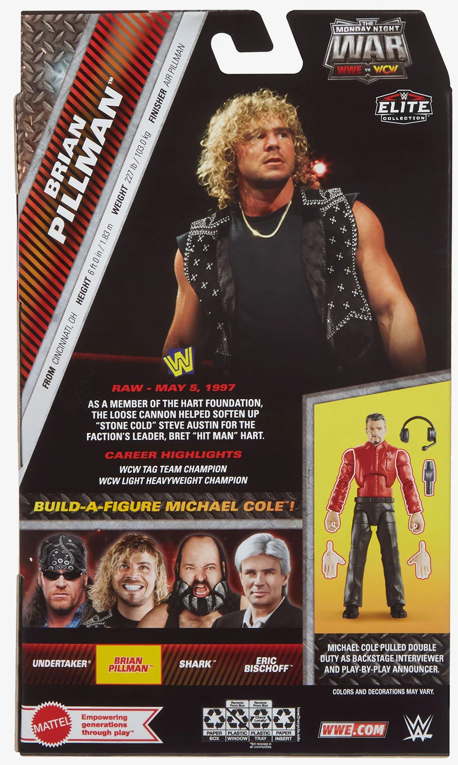 Brian Pillman Monday Night War Elite Collection Series #8 BAF Michael Cole
