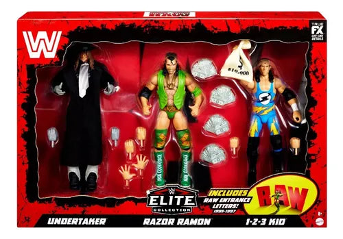 30 Anniversario Raw Undertaker, Razor Ramon, & 1-2-3 Kid 3-Pack
